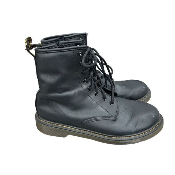 Dr. Doc Martens 1460Y Black Leather Lace Up Boots Size UK 5 US M 6 US L 7 - Picture 2 of 7